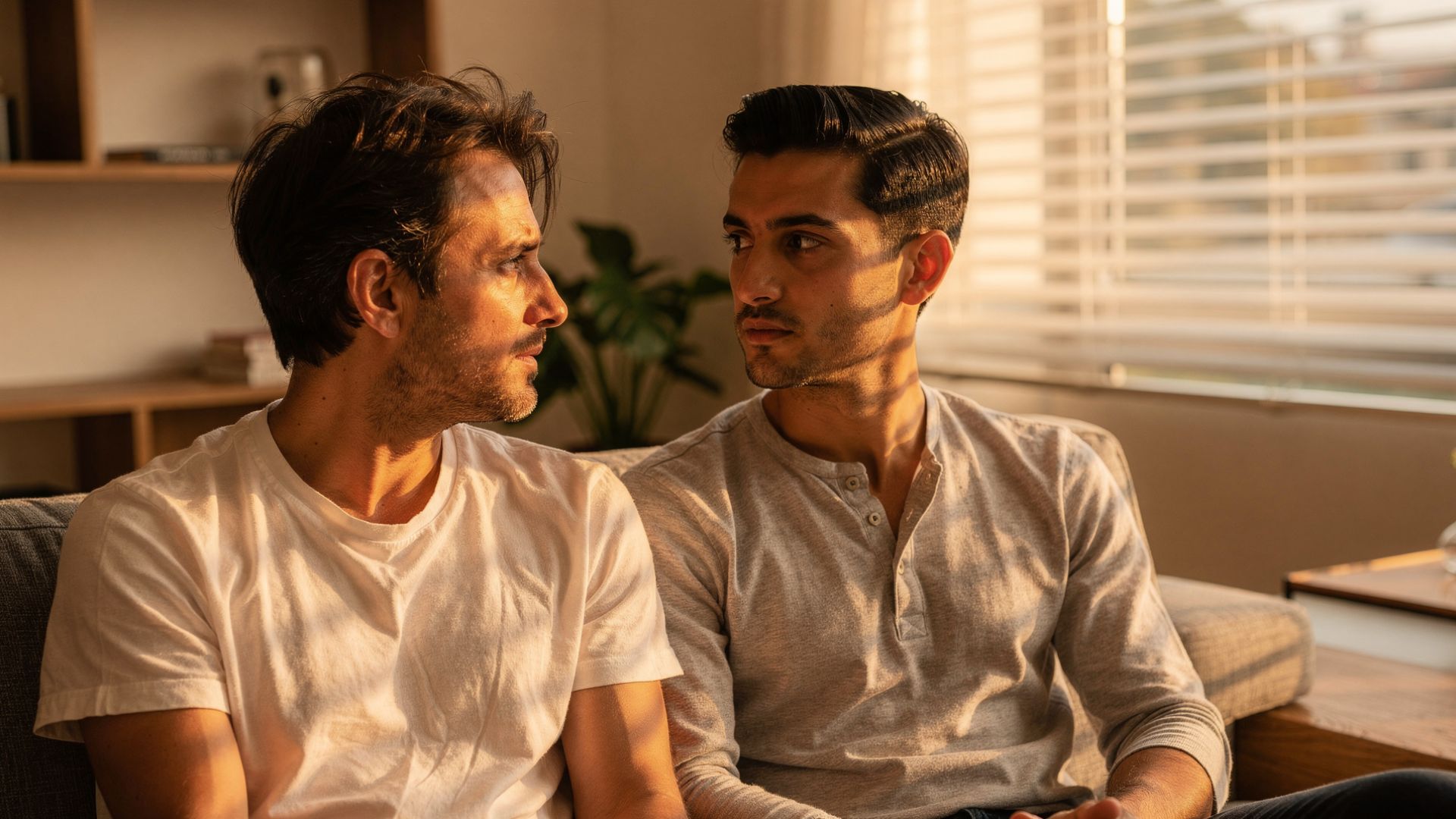 Racconti gay coppia aperta: Lorenzo e Andrea sul divano